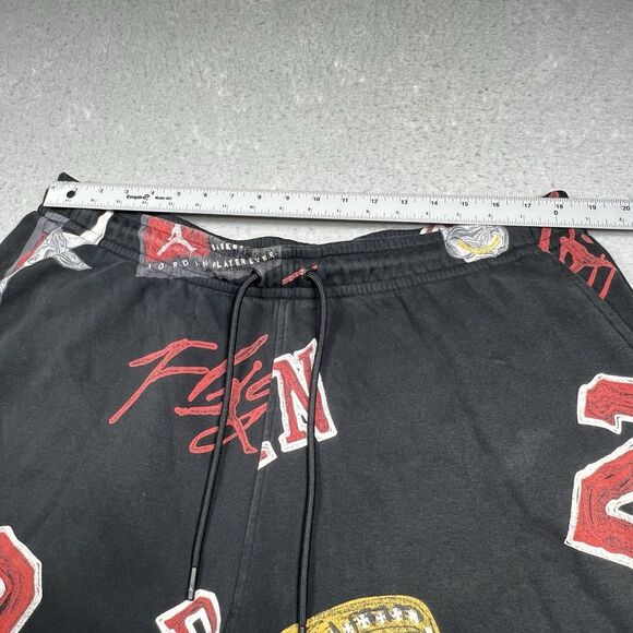 Jordan Brooklyn Fleece All Over Print Joggers Pants Mens 3XL Black Sweatpants - Picture 7 of 15